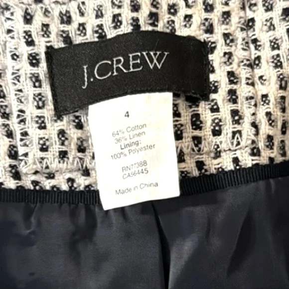 J.Crew chain detail tweed blazer jacket size 4